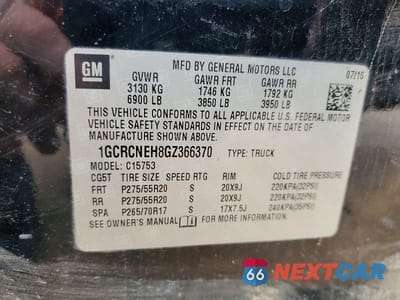 Zdjęcie 12 z 12 samochodu: 2016 CHEVROLET SILVERADO C1500 VIN:1GCRCNEH8GZ366370 - miniatura