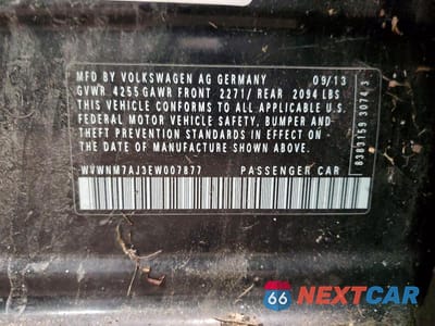 Zdjęcie 12 z 12 samochodu: 2014 VOLKSWAGEN GOLF VIN:WVWNM7AJ3EW007877 - miniatura