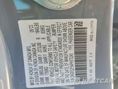 Zdjęcie 12 z 12 samochodu: 2023 HONDA CIVIC SPORT VIN:2HGFE2F54PH570245 - miniatura