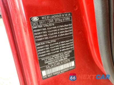 Zdjęcie 13 z 13 samochodu: 2012 LAND ROVER RANGE ROVER SPORT HSE LUXURY VIN:SALSK2D46CA722978 - miniatura
