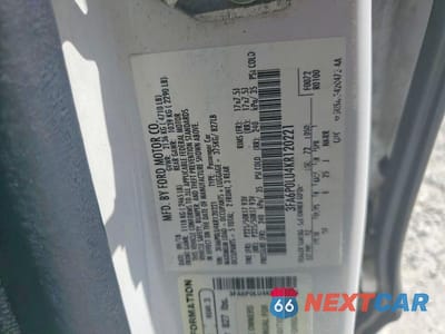 Zdjęcie 12 z 12 samochodu: 2019 FORD FUSION SE VIN:3FA6P0LU4KR120221 - miniatura