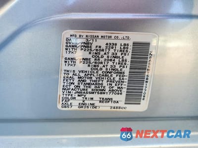 Zdjęcie 13 z 13 samochodu: 2011 NISSAN ROGUE S VIN:JN8AS5MT5BW177096 - miniatura