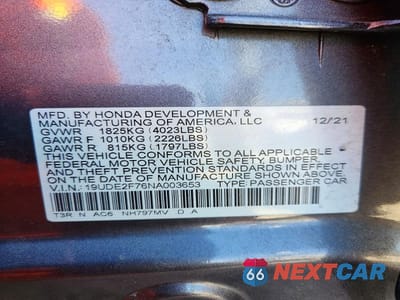 Zdjęcie 13 z 13 samochodu: 2022 ACURA ILX PREMIUM VIN:19UDE2F76NA003653 - miniatura