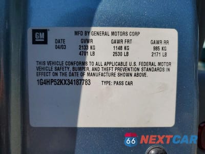 Zdjęcie 12 z 12 samochodu: 2003 BUICK LESABRE CUSTOM VIN:1G4HP52KX34187783 - miniatura