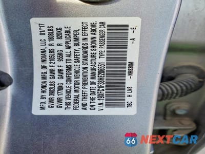 Zdjęcie 12 z 12 samochodu: 2017 HONDA CIVIC EX VIN:19XFC1F38HE206551 - miniatura