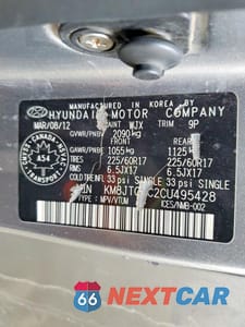 Zdjęcie 13 z 13 samochodu: 2012 HYUNDAI TUCSON GL VIN:KM8JTCAC2CU495428 - miniatura