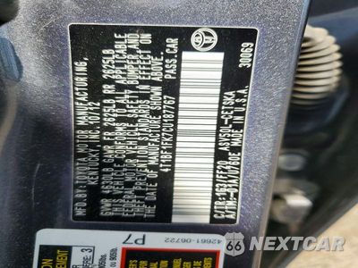 Zdjęcie 13 z 13 samochodu: 2012 TOYOTA CAMRY SE VIN:4T1BF1FK7CU187767 - miniatura