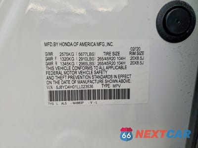 Zdjęcie 13 z 13 samochodu: 2020 ACURA MDX A-SPEC VIN:5J8YD4H01LL023536 - miniatura