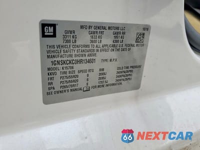Zdjęcie 14 z 14 samochodu: 2017 CHEVROLET TAHOE K1500 PREMIER VIN:1GNSKCKC0HR134601 - miniatura