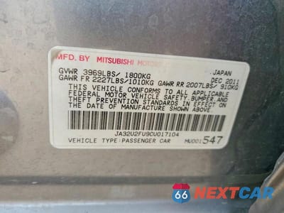 Zdjęcie 12 z 12 samochodu: 2012 MITSUBISHI LANCER ES VIN:JA32U2FU9CU017104 - miniatura