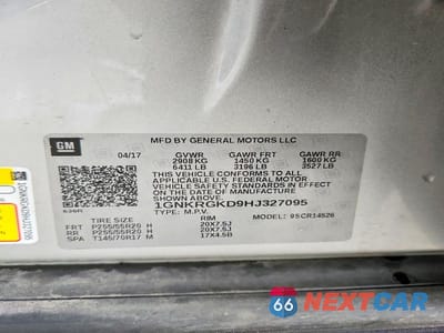 Zdjęcie 13 z 13 samochodu: 2017 CHEVROLET TRAVERSE LT VIN:1GNKRGKD9HJ327095 - miniatura