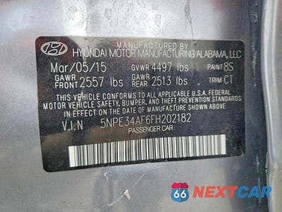 Zdjęcie 14 z 14 samochodu: 2015 HYUNDAI SONATA LIMITED VIN:5NPE34AF6FH202182 - miniatura