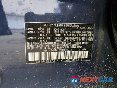 Zdjęcie 13 z 13 samochodu: 2024 SUBARU OUTBACK ONYX EDITION VIN:4S4BTALC9R3293741 - miniatura