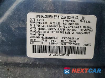Zdjęcie 12 z 12 samochodu: 2010 INFINITI G37 SEDAN X VIN:JN1CV6AR8AM459093 - miniatura