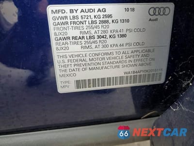 Zdjęcie 13 z 13 samochodu: 2019 AUDI SQ5 PREMIUM PLUS VIN:WA1B4AFY0K2015115 - miniatura