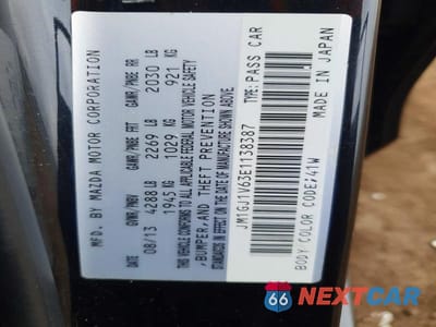 Zdjęcie 13 z 13 samochodu: 2014 MAZDA 6 TOURING VIN:JM1GJ1V63E1138387 - miniatura