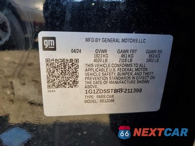 Zdjęcie 12 z 12 samochodu: 2024 CHEVROLET MALIBU LT VIN:1G1ZD5ST8RF211398 - miniatura