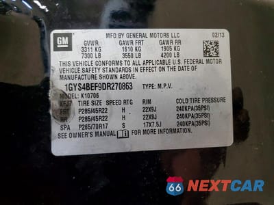 Zdjęcie 13 z 13 samochodu: 2013 CADILLAC ESCALADE LUXURY VIN:1GYS4BEF9DR270863 - miniatura