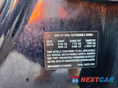 Zdjęcie 12 z 12 samochodu: 2018 BUICK REGAL TOURX PREFERRED VIN:W04GU8SX1J1109424 - miniatura