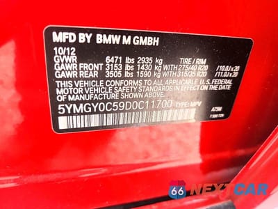 Zdjęcie 12 z 12 samochodu: 2013 BMW X5 M VIN:5YMGY0C59D0C11700 - miniatura