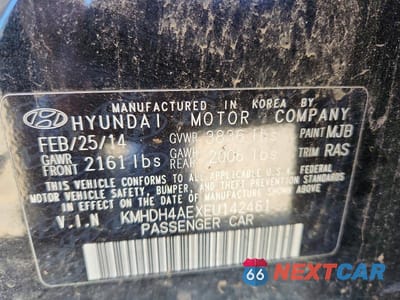 Zdjęcie 12 z 12 samochodu: 2014 HYUNDAI ELANTRA SE VIN:KMHDH4AEXEU142461 - miniatura
