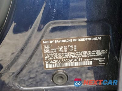 Zdjęcie 12 z 12 samochodu: 2012 BMW 528 XI VIN:WBAXH5C53CDW04017 - miniatura