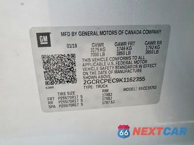Zdjęcie 12 z 12 samochodu: 2019 CHEVROLET SILVERADO LD C1500 LT VIN:2GCRCPEC9K1162355 - miniatura