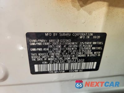 Zdjęcie 13 z 13 samochodu: 2021 SUBARU FORESTER SPORT VIN:JF2SKARC7MH443468 - miniatura