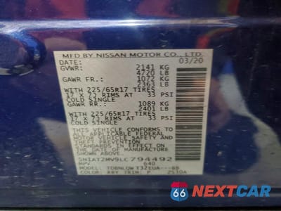 Zdjęcie 13 z 13 samochodu: 2020 NISSAN ROGUE SV VIN:5N1AT2MV9LC794492 - miniatura