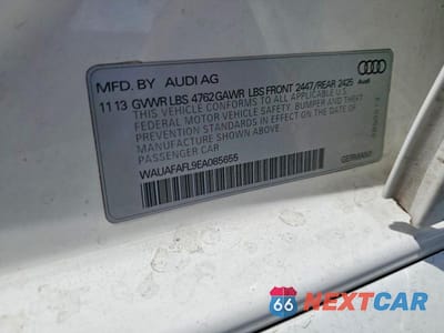 Zdjęcie 12 z 12 samochodu: 2014 AUDI A4 PREMIUM VIN:WAUAFAFL9EA085655 - miniatura