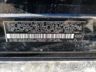 Zdjęcie 12 z 12 samochodu: 2007 LEXUS IS 350 BASE VIN:JTHBE262775016948 - miniatura
