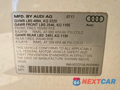 Zdjęcie 12 z 12 samochodu: 2018 AUDI Q3 PREMIUM VIN:WA1ECCFS6JR009980 - miniatura