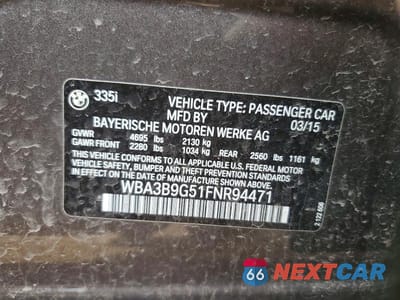 Zdjęcie 13 z 13 samochodu: 2015 BMW 335 XI VIN:WBA3B9G51FNR94471 - miniatura