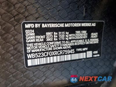Zdjęcie 13 z 13 samochodu: 2024 BMW IX XDRIVE50 VIN:WB523CF0XRCR75945 - miniatura
