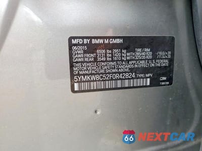 Zdjęcie 12 z 12 samochodu: 2015 BMW X6 M VIN:5YMKW8C52F0R42824 - miniatura