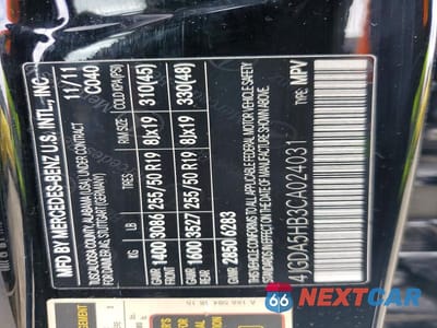 Zdjęcie 13 z 13 samochodu: 2012 MERCEDES-BENZ ML 350 4MATIC VIN:4JGDA5HB3CA024031 - miniatura