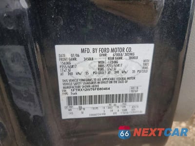 Zdjęcie 12 z 12 samochodu: 2006 FORD F150 VIN:1FTRX12W76FB80464 - miniatura