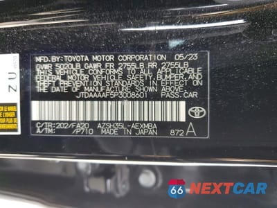 Zdjęcie 12 z 12 samochodu: 2023 TOYOTA CROWN XLE VIN:JTDAAAAF5P3008601 - miniatura