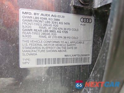 Zdjęcie 13 z 13 samochodu: 2020 AUDI Q7 PREMIUM PLUS VIN:WA1LXAF72LD008076 - miniatura