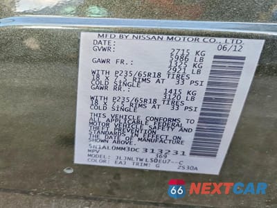 Zdjęcie 13 z 13 samochodu: 2013 INFINITI JX35 BASE VIN:5N1AL0MM3DC313231 - miniatura