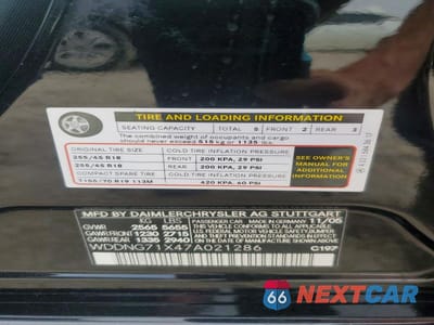 Zdjęcie 12 z 12 samochodu: 2007 MERCEDES-BENZ S 550 VIN:WDDNG71X47A021286 - miniatura