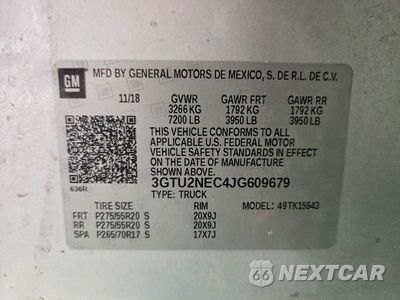 Zdjęcie 12 z 12 samochodu: 2018 GMC SIERRA VIN:3GTU2NEC4JG609679 - miniatura