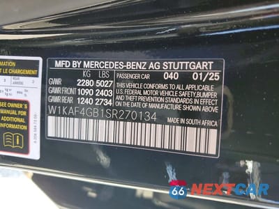 Zdjęcie 12 z 12 samochodu: 2025 MERCEDES-BENZ C 300 VIN:W1KAF4GB1SR270134 - miniatura