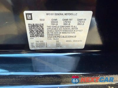 Zdjęcie 11 z 11 samochodu: 2018 CHEVROLET SILVERADO K1500 CUSTOM VIN:1GCVKPEC8JZ339419 - miniatura