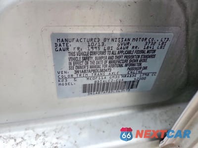 Zdjęcie 12 z 12 samochodu: 2013 NISSAN SENTRA S VIN:3N1AB7AP8DL563473 - miniatura