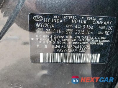 Zdjęcie 13 z 13 samochodu: 2024 HYUNDAI SONATA SEL VIN:KMHL64JA3RA410675 - miniatura