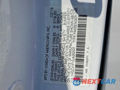 Zdjęcie 13 z 13 samochodu: 2018 HONDA ACCORD LX VIN:1HGCV1F12JA262037 - miniatura