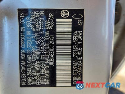 Zdjęcie 12 z 12 samochodu: 2013 TOYOTA COROLLA L VIN:JTDBU4EE1DJ121421 - miniatura