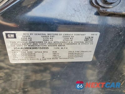Zdjęcie 13 z 13 samochodu: 2017 GMC TERRAIN SLE VIN:2GKALMEK9H6152895 - miniatura