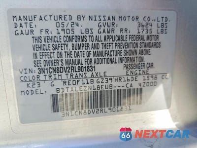 Zdjęcie 13 z 13 samochodu: 2024 NISSAN VERSA S VIN:3N1CN8DV2RL901831 - miniatura